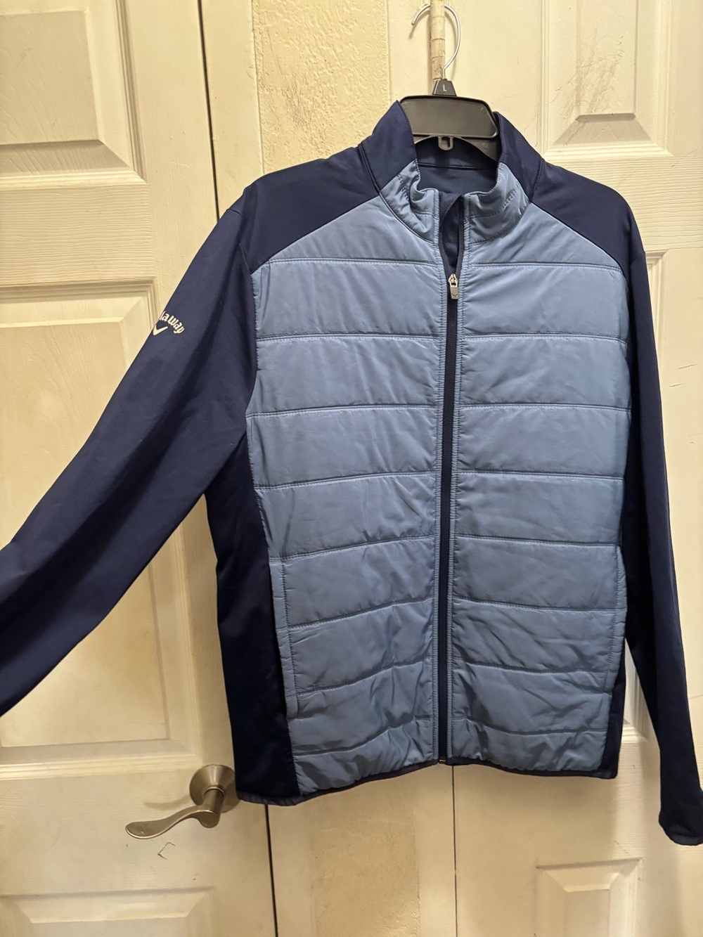 Callaway Men's Two-Tone Quilted Hybrid Jacket - Navy & Light Blue